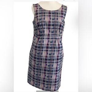 **Joe Fresh Plaid  Dress in Blue and Purple with Pockets .
